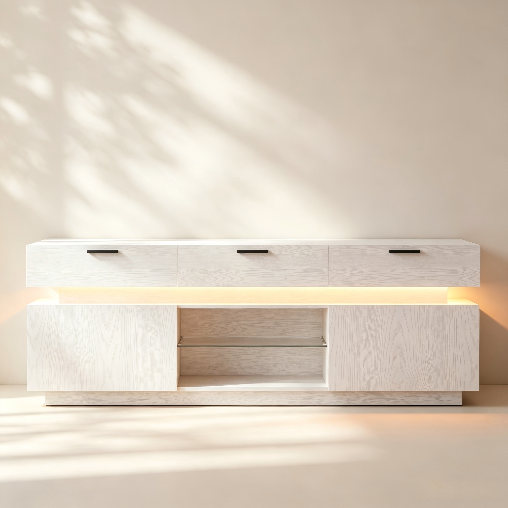 LED TV Stand with Media Shelf