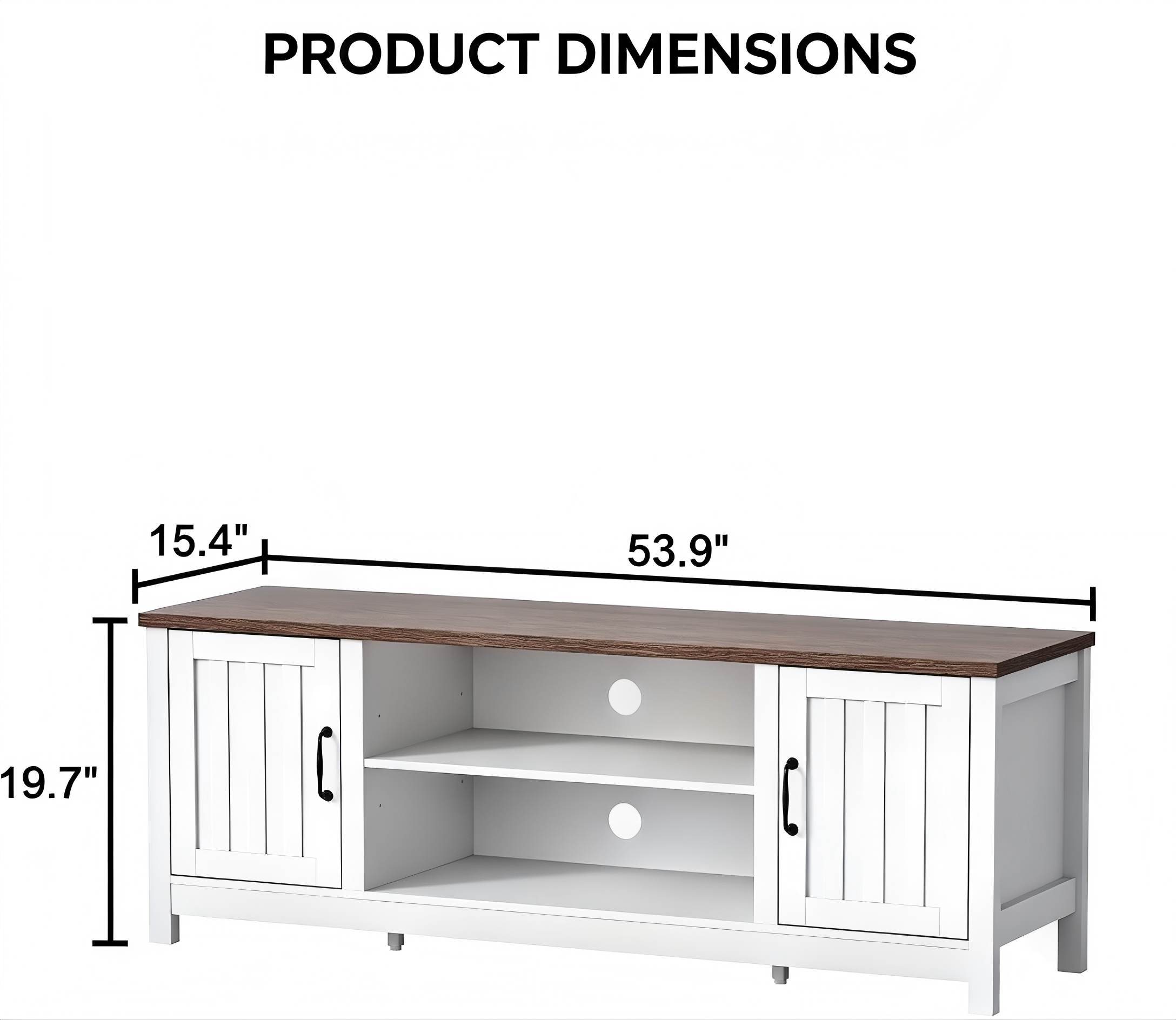 TS009 Farmhouse TV Stand with Open Shelves product dimensions