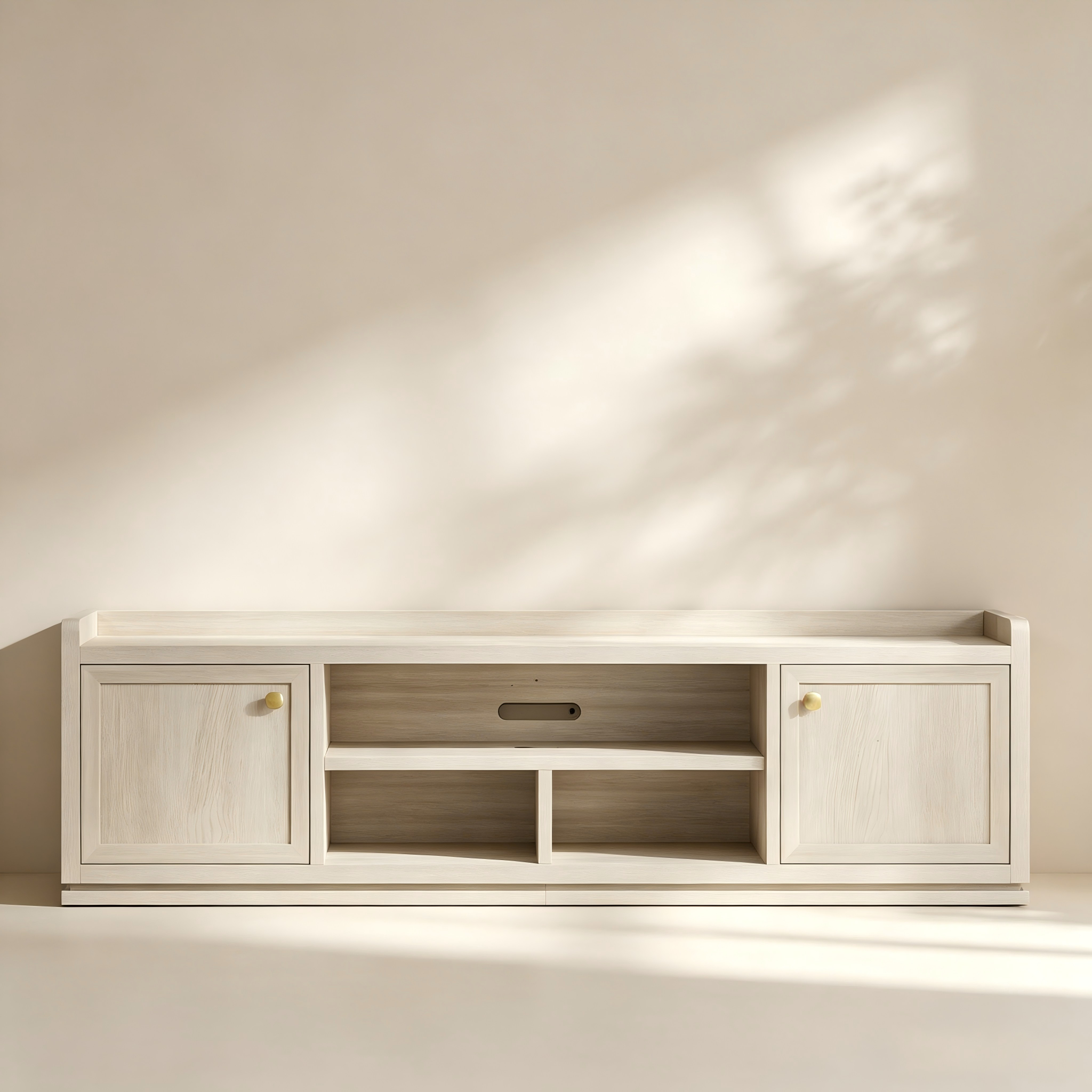 Farmhouse TV Stand with Open Storage