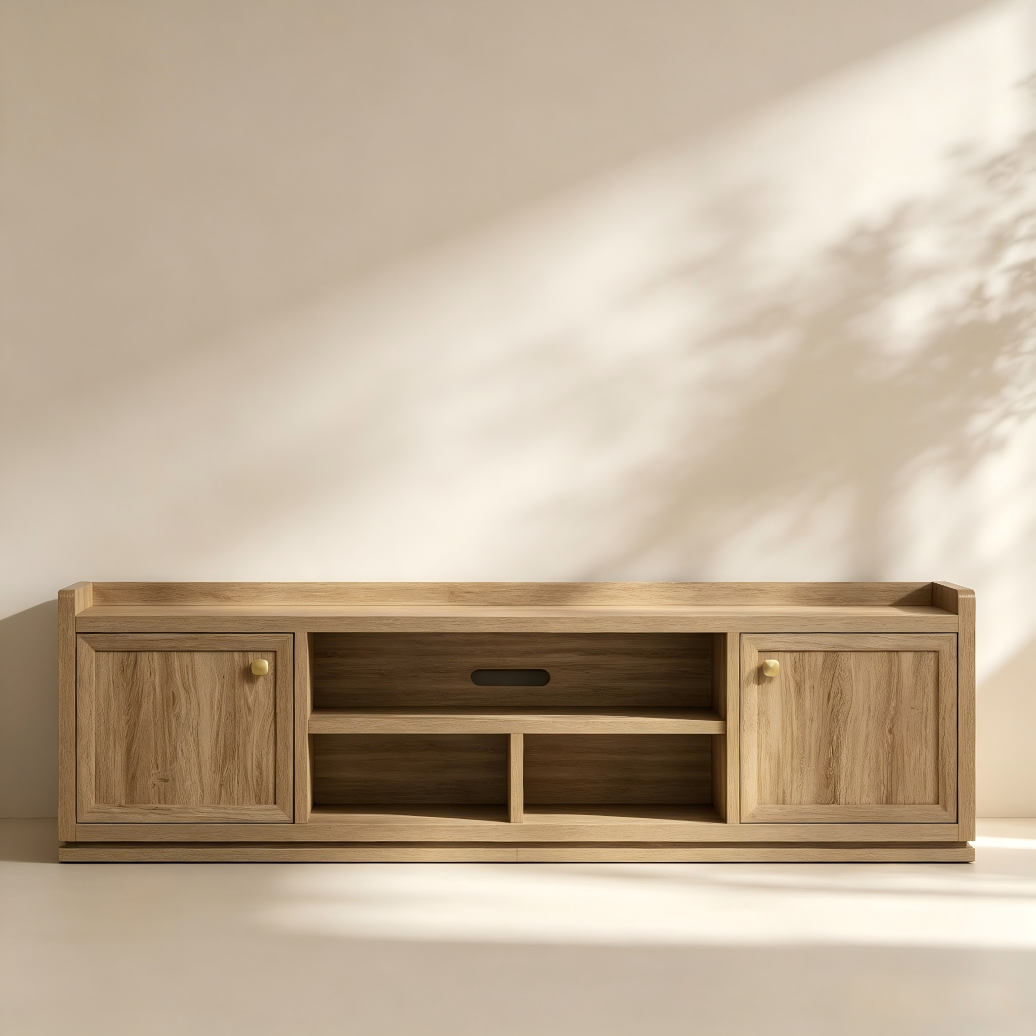 Farmhouse TV Stand with Open Storage thumbnail view 2