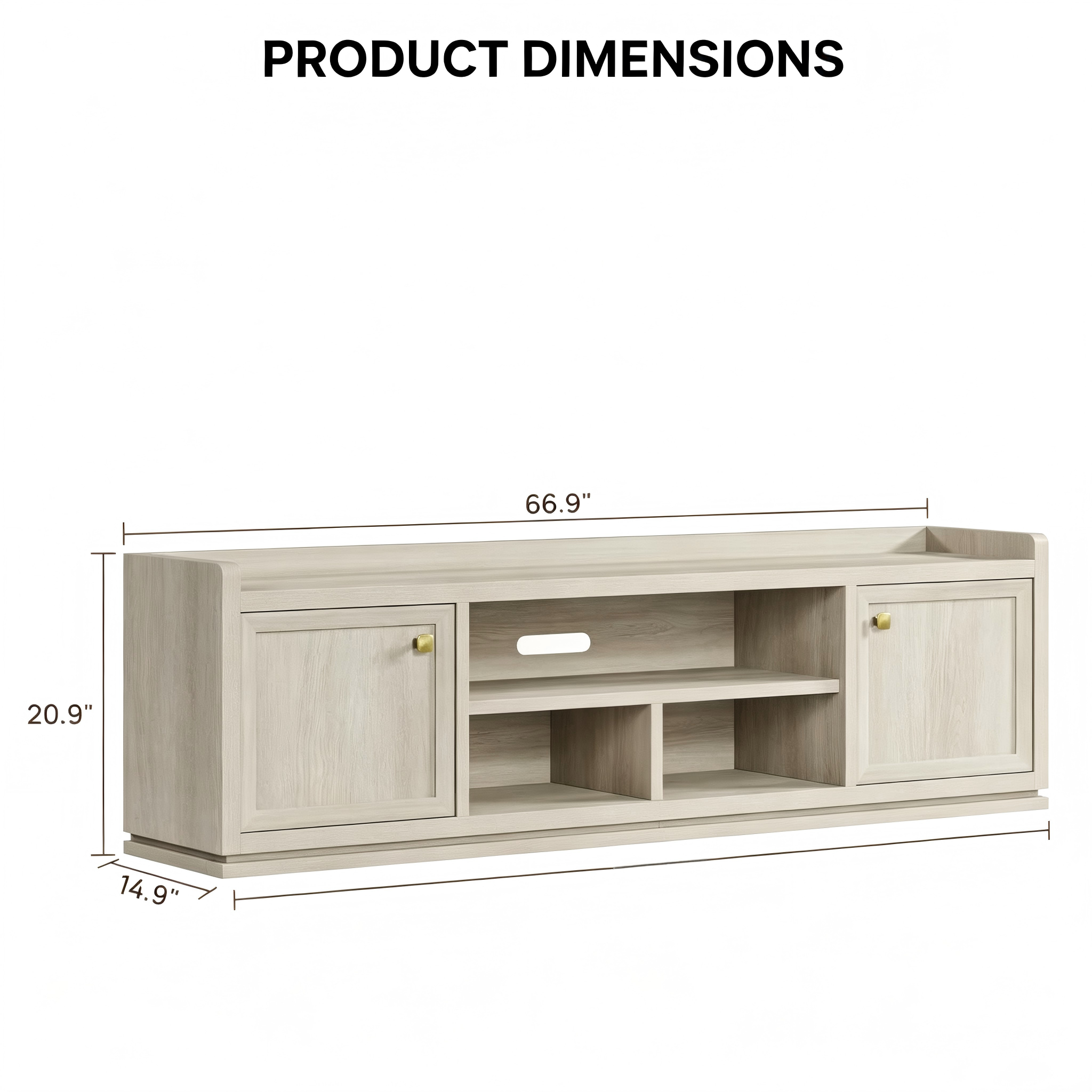 TS012 Farmhouse TV Stand with Open Storage product dimensions