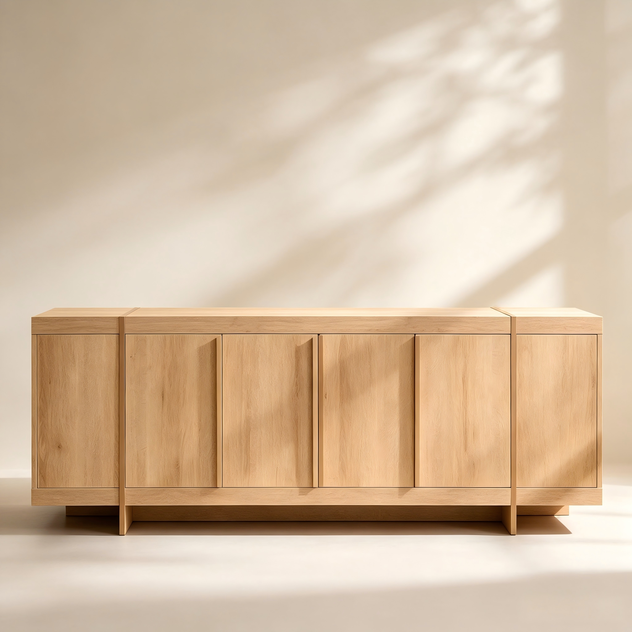 Modern Four-Door Wood TV Stand