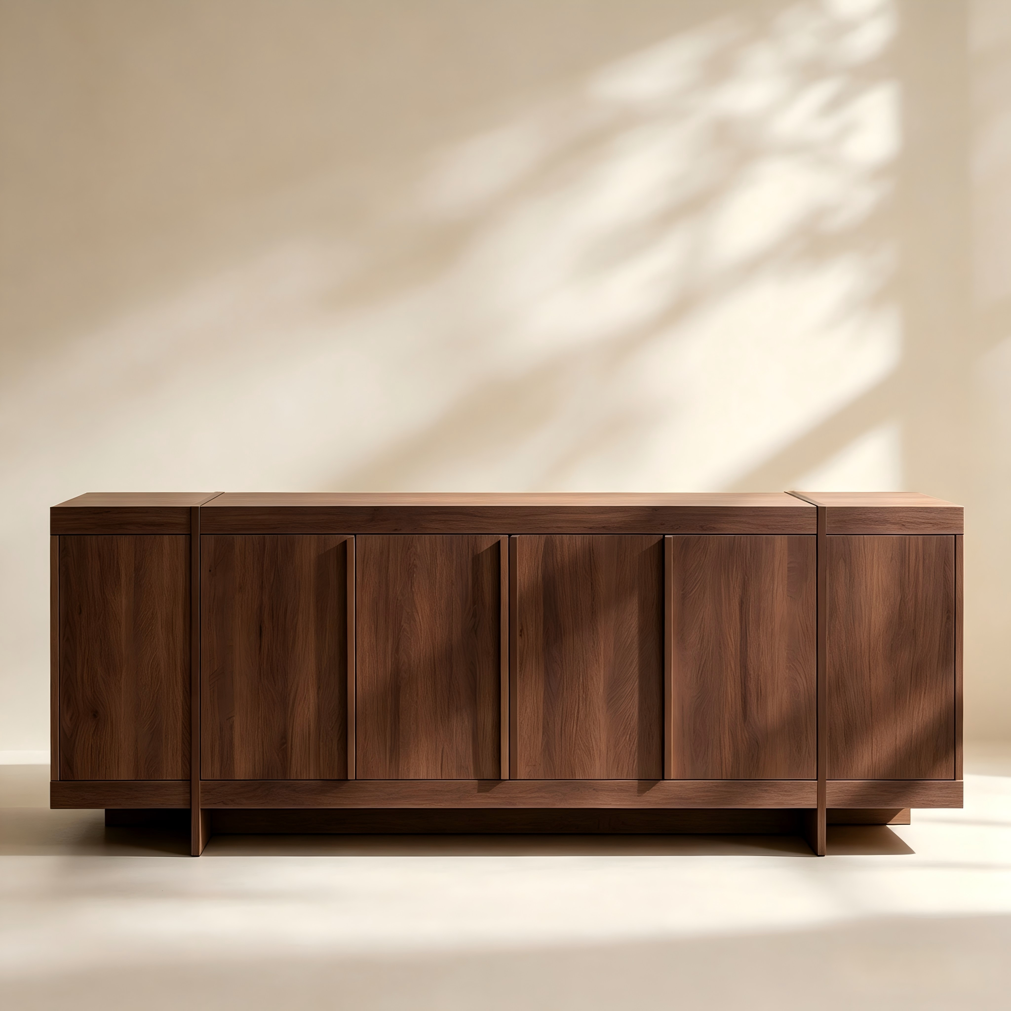 Modern Four-Door Wood TV Stand thumbnail view 2