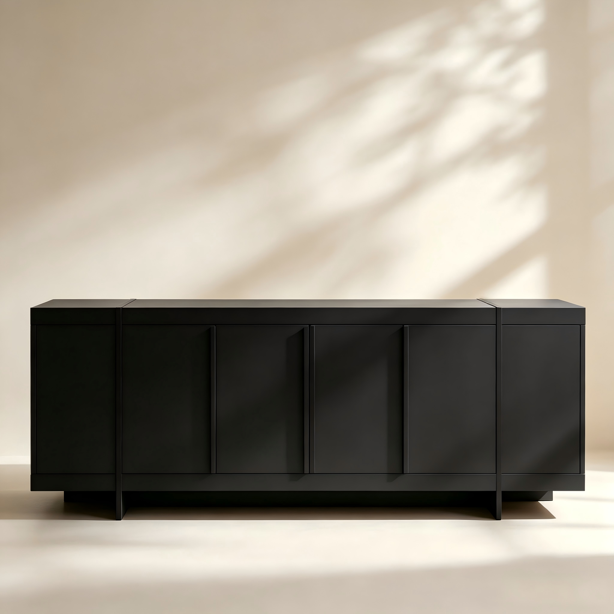Modern Four-Door Wood TV Stand thumbnail view 3