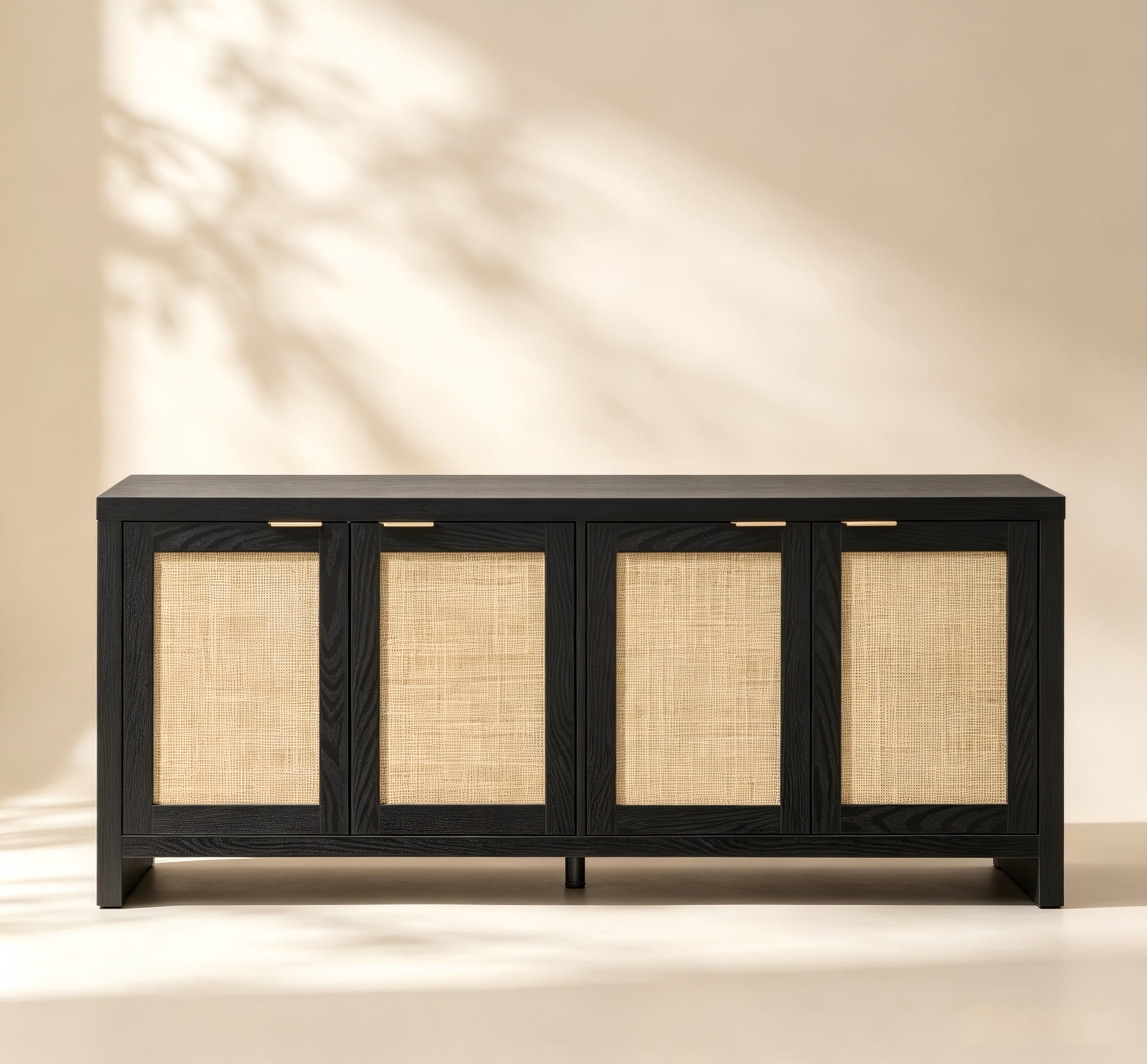Rattan Four-Door TV Stand thumbnail view 2