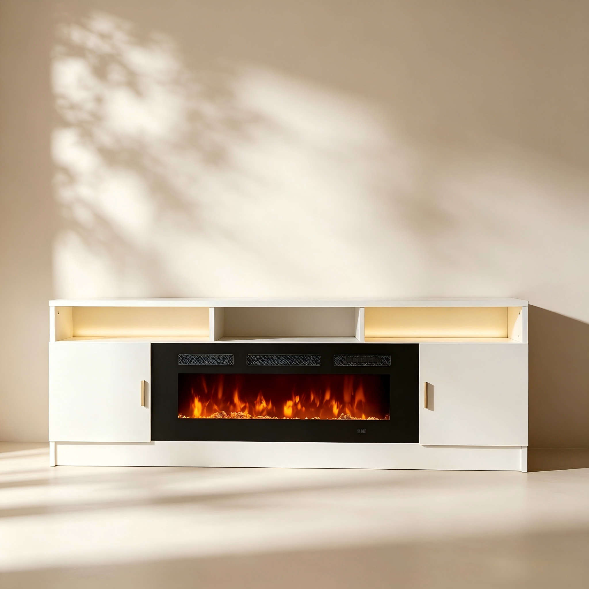 Low-Profile Electric Fireplace TV Stand