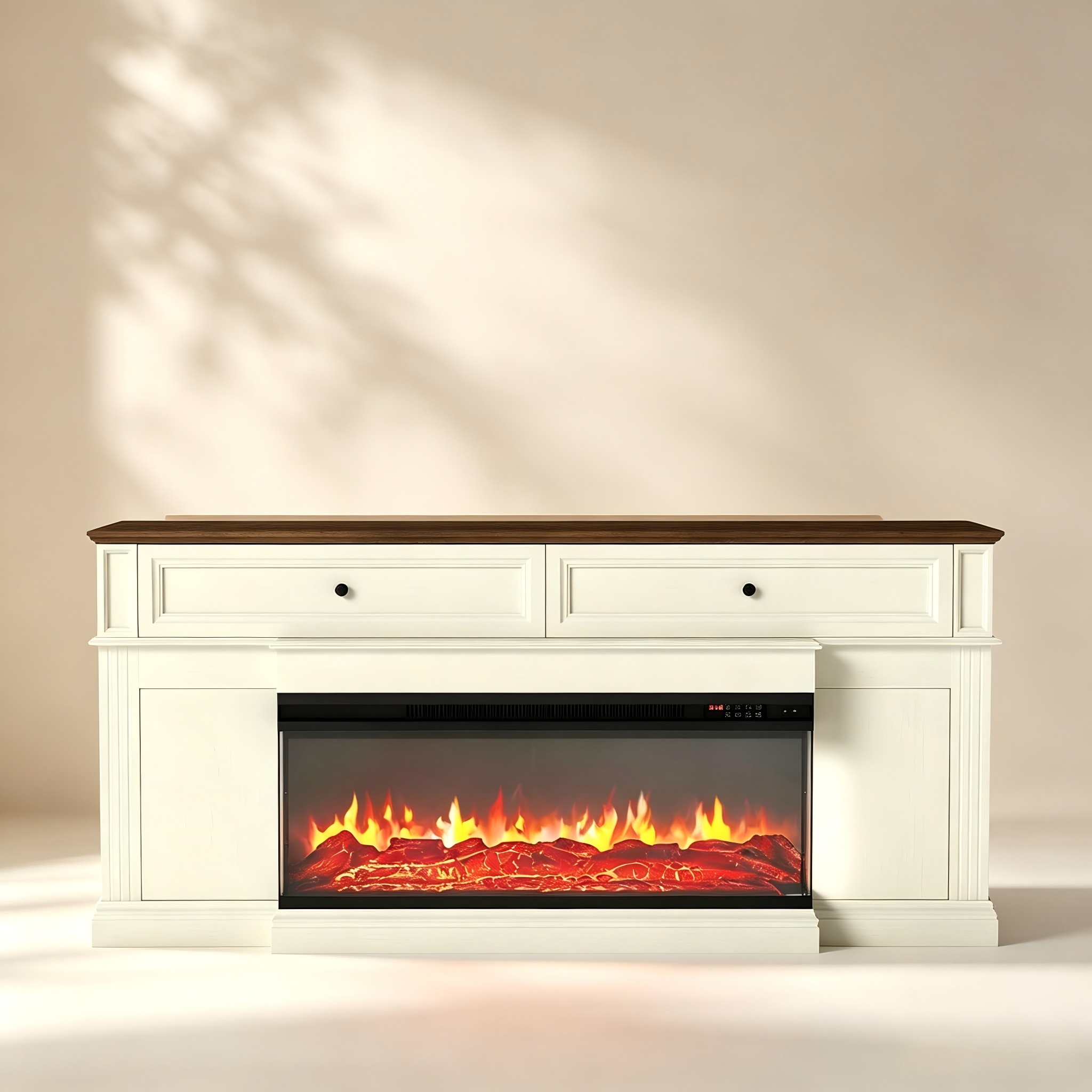 Mantel-Style Electric Fireplace TV Stand