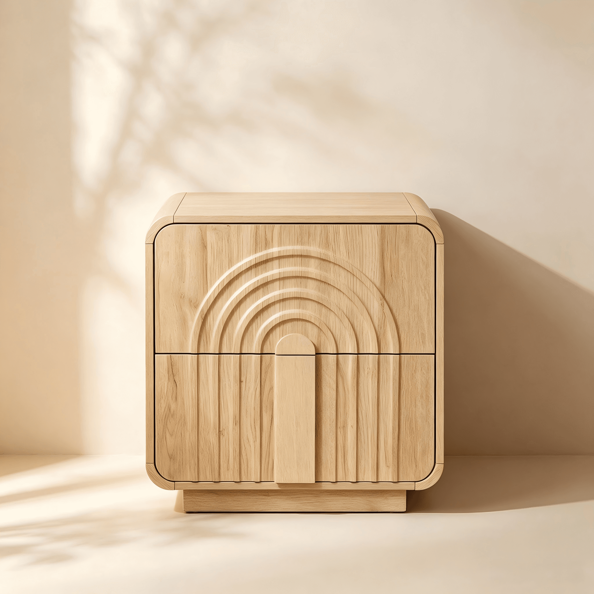 Wood crafted side table with artisanal design for contemporary living spaces