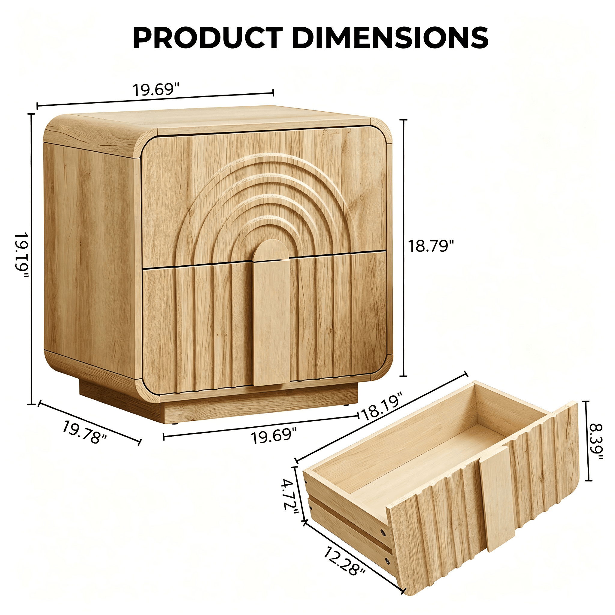 Wood Crafted Side Table Dimensions